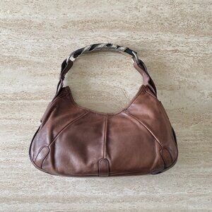 Vintage Yves Saint Laurent Mombasa Metal/Wooden Handle Bag